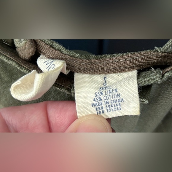 Olive Green Linen Blend Mini Jumper Dress XS S Goblin Gremlin Core Fairy Grunge - Picture 3 of 4